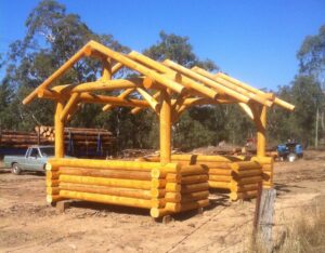 log framed pavilion